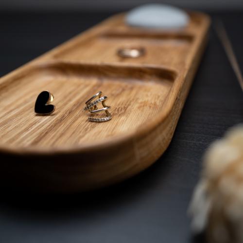 Taca Biżuteryjna Owalna Dębowa